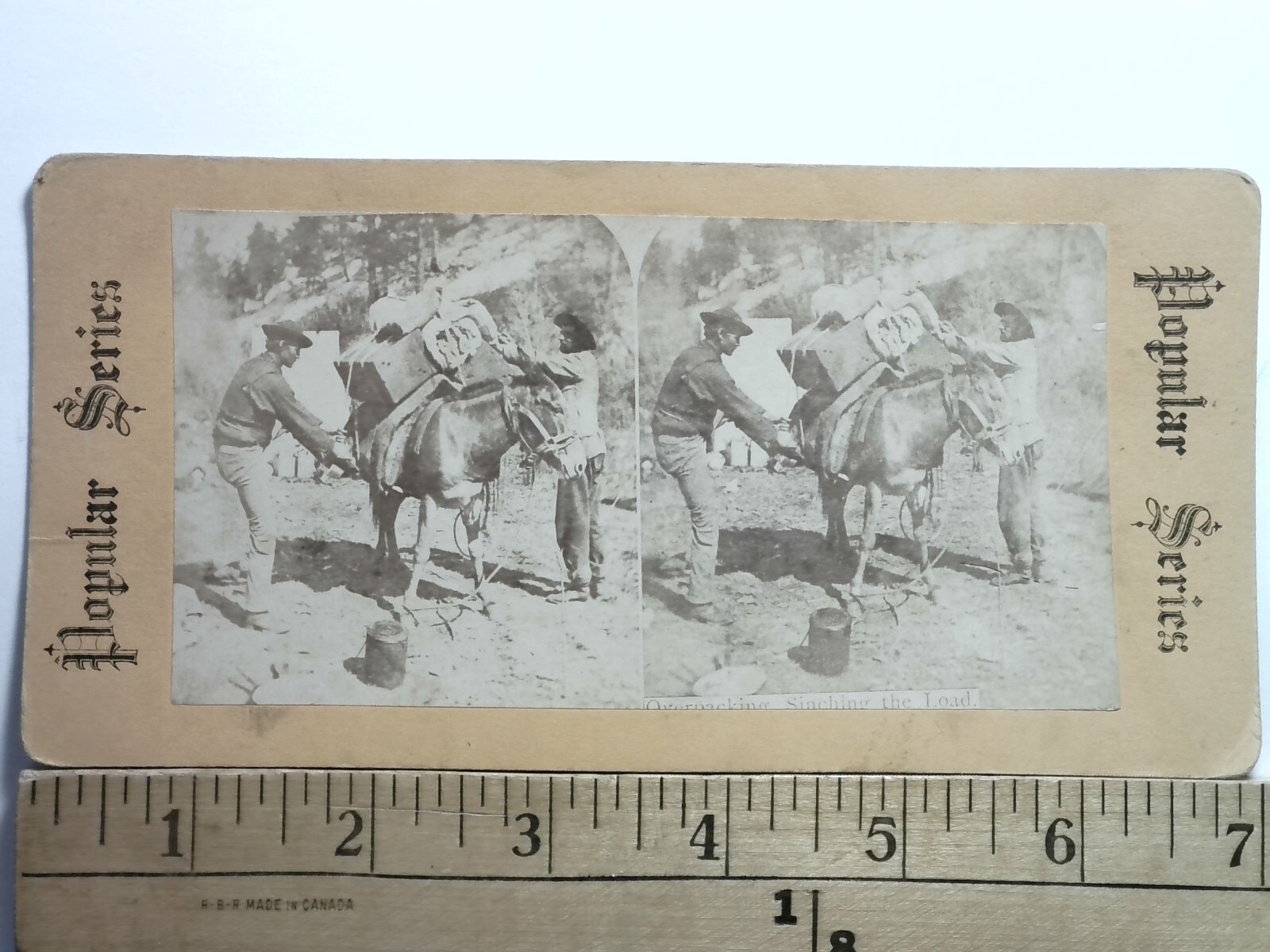William Henry Jackson Stereoview Hayden Expedition Overpacking Sinching Load William Henry Jackson Stereoview Hayden Expedition Overpacking Sinching Load