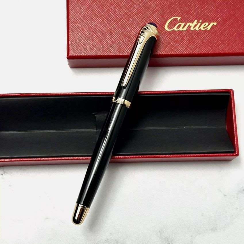 Cartier Black Gold Composite Executive Rollerball Pen Rare AD VIP Gift Cartier Black Gold Composite Executive Rollerball Pen Rare AD VIP Gift
