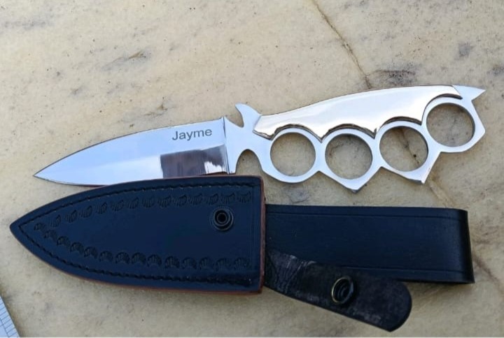 AK CUTLERY CUSTOM HANDMADE STEEL D2 HUNTING KNIFE HANDLE MADE BY BRASS