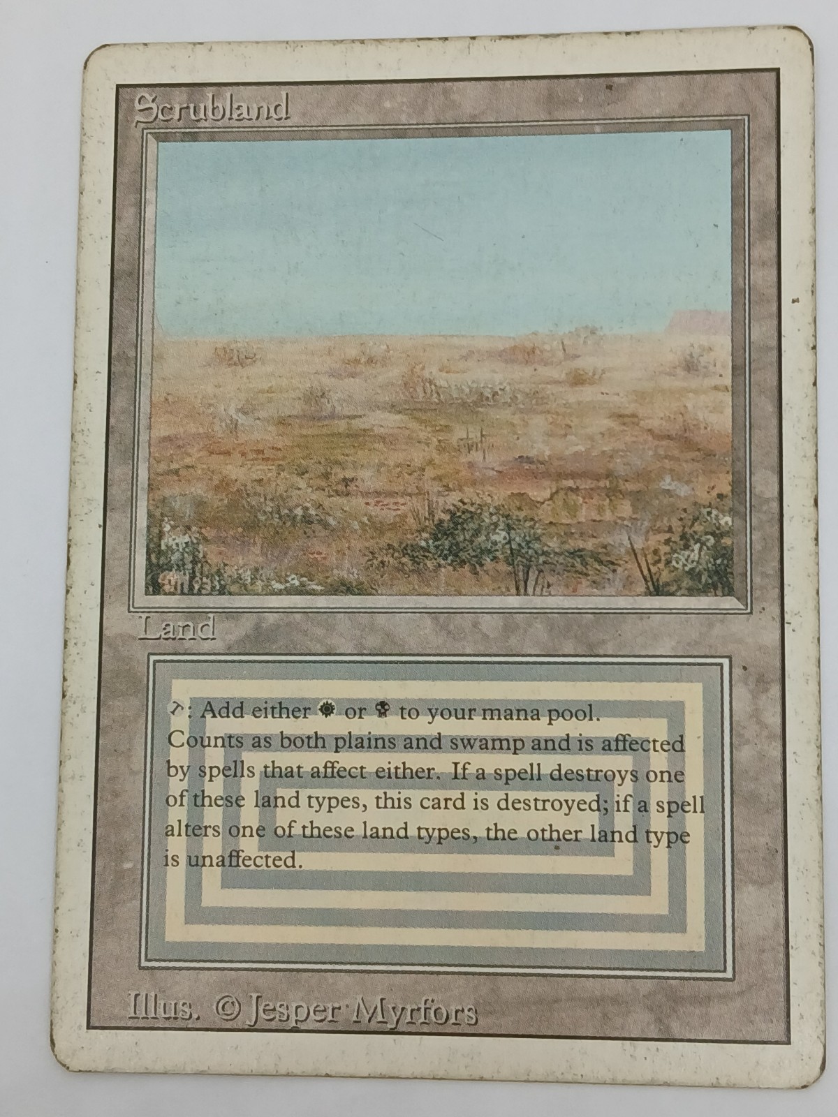 Magic MTG Scrubland Revised 3e Edition 1994 Dual Land Rare EN Played