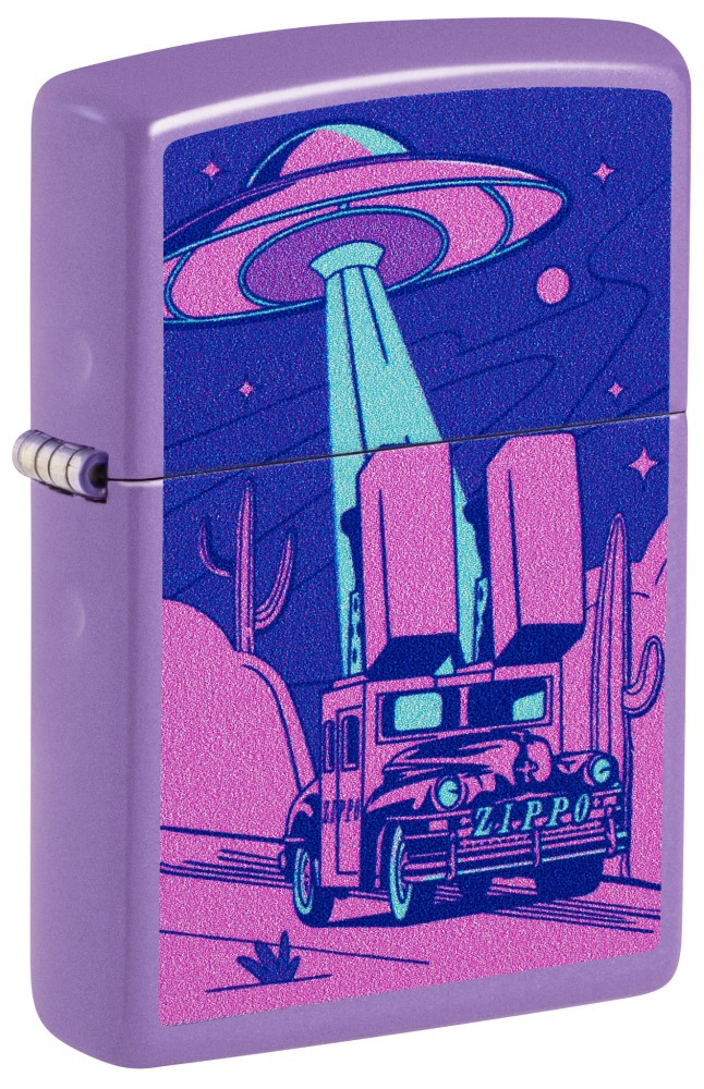 Zippo Car Chase Design Smoky Lavender Windproof Lighter, 47276 Zippo Car Chase Design Smoky Lavender Windproof Lighter, 47276