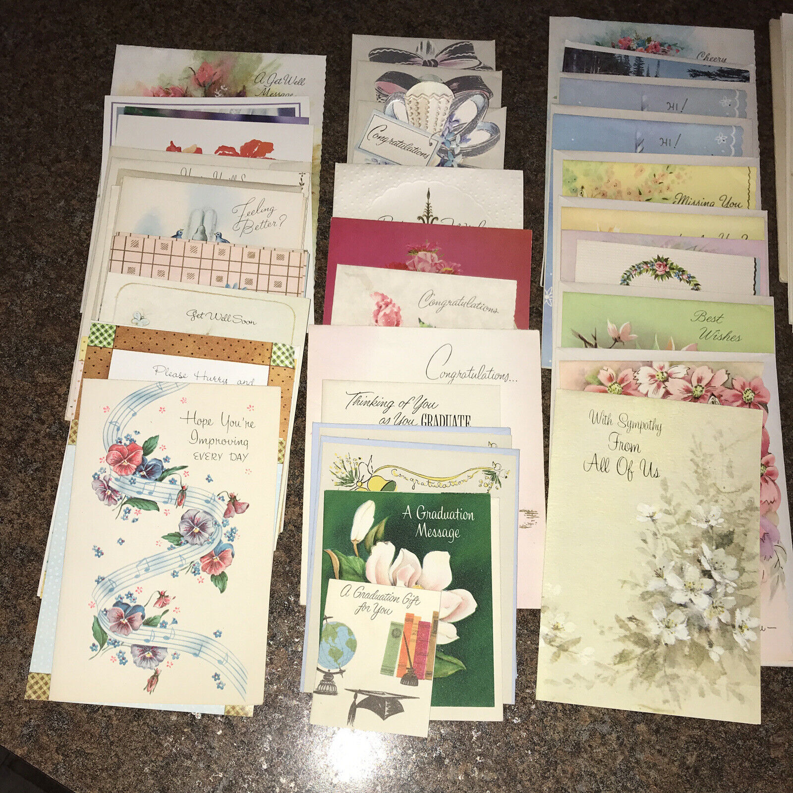 Vintage Lot Of 88 New Paper Stationary Greeting Cards Mixed Occasions