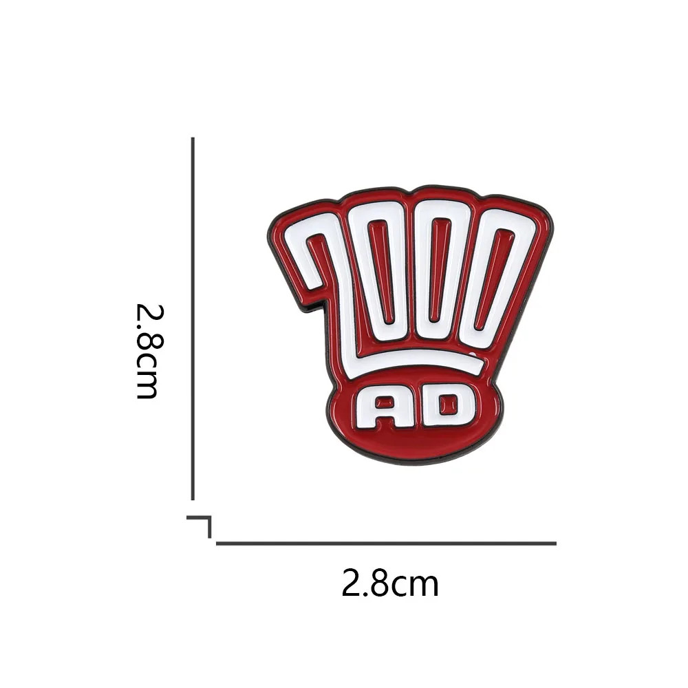 Classic 2000-AD Logo Hard Enamel Pin Vintage British Comic Badge Retro Sci-Fi
