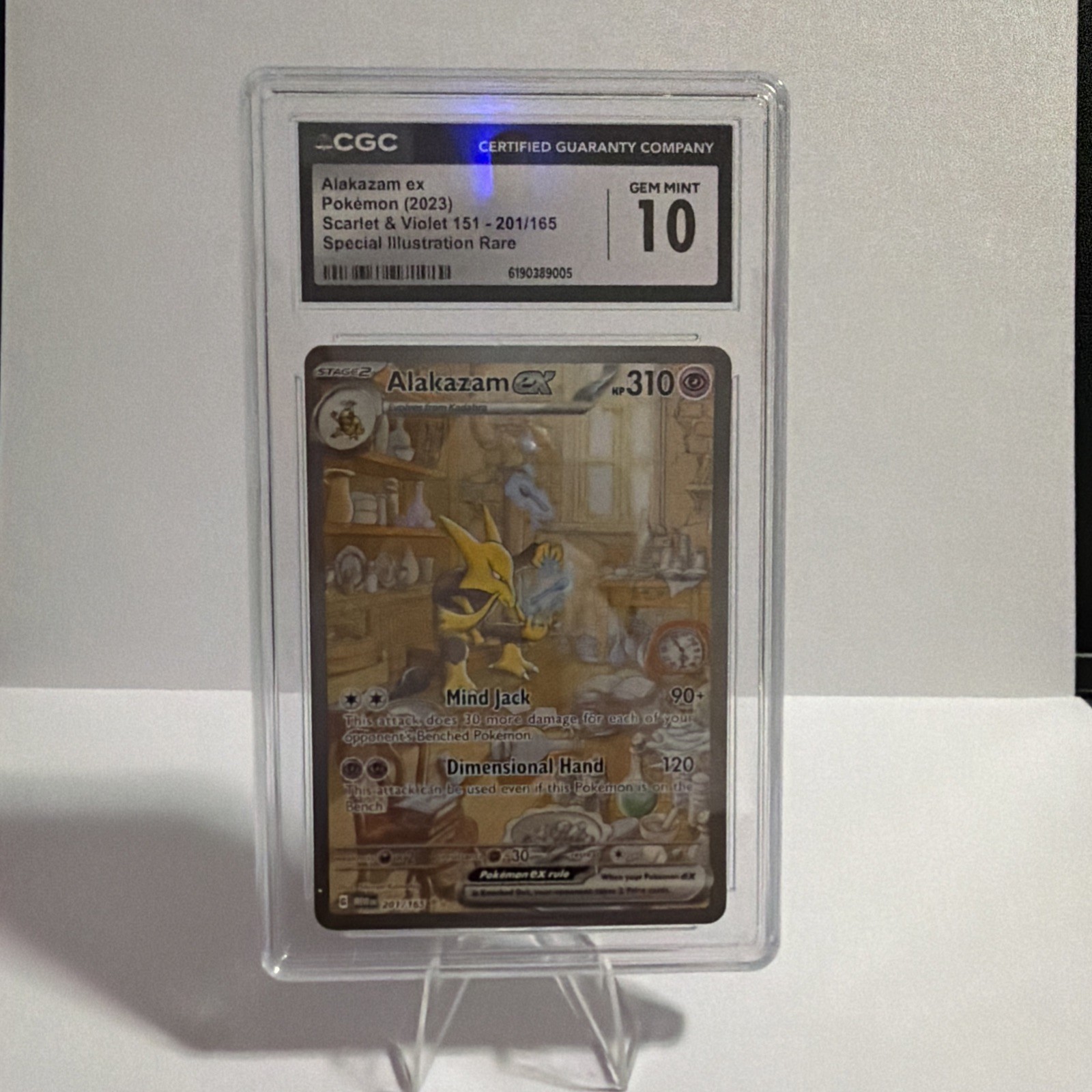CGC Gem Mint 10 Alakazam ex 201/165 Scarlet & Violet 151 (2023) Pokémon Card CGC Gem Mint 10 Alakazam ex 201/165 Scarlet & Violet 151 (2023) Pokémon Card
