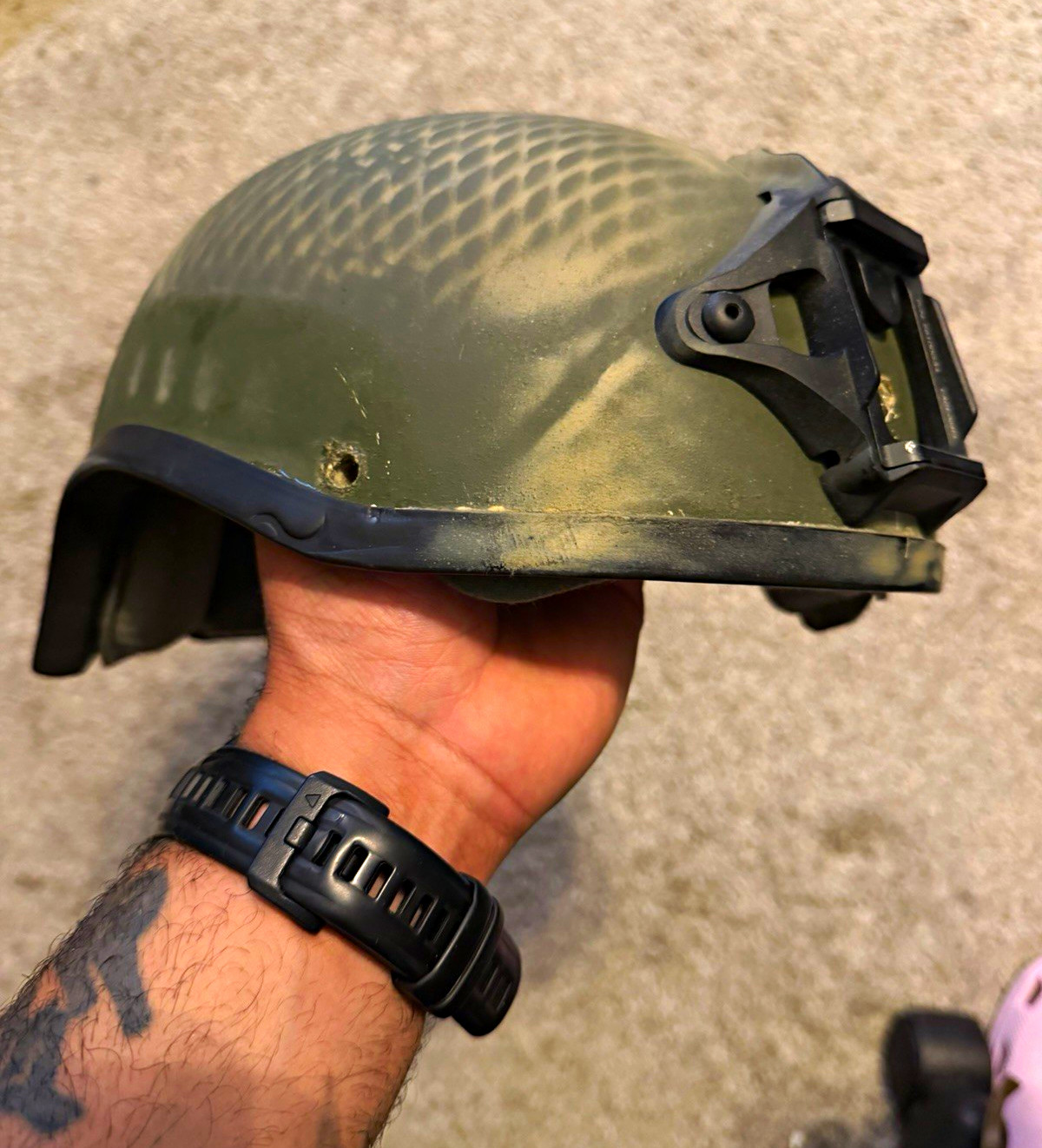 ACH Size Medium High-Cut Helmet Conversion w/ Wilcox NVG Mount, Interior Pads 