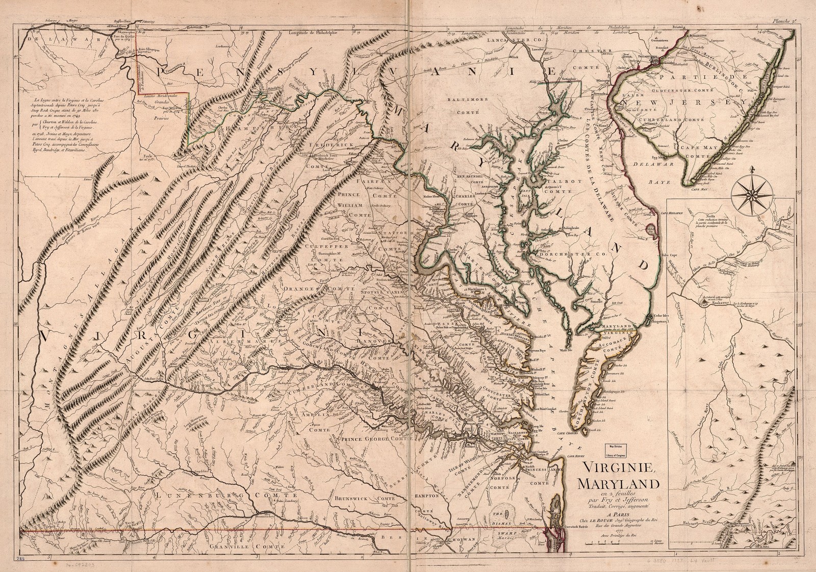 Virginia Maryland Map 1777 Revolutionary War Vintage Reprint Wall Art Virginia Maryland Map 1777 Revolutionary War Vintage Reprint Wall Art