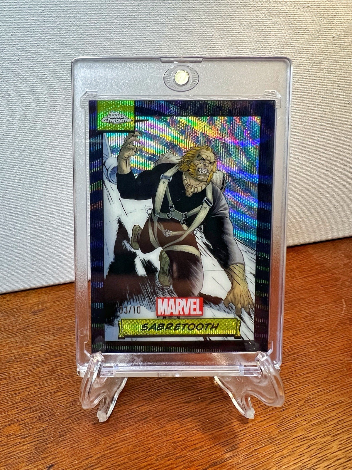 2024 Topps Chrome Marvel SABRETOOTH Black Wave Refractor /10 Wolverine #25 RARE