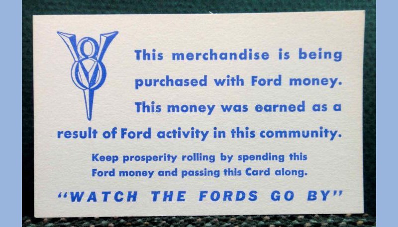 antique EARLY FORD V8 MOTOR COMPANY original ADVERTISING CARD car 