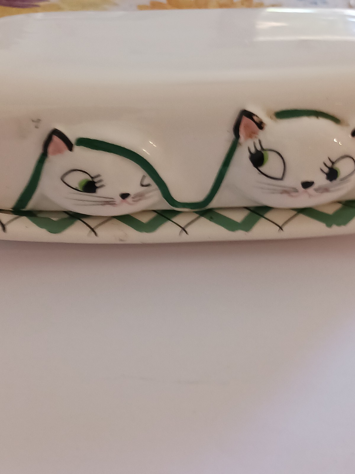 Holt Howard 1958 Cozy Kitten Butter Dish with Cover Cute Tiny Production Flaws Holt Howard 1958 Cozy Kitten Butter Dish with Cover Cute Tiny Production Flaws