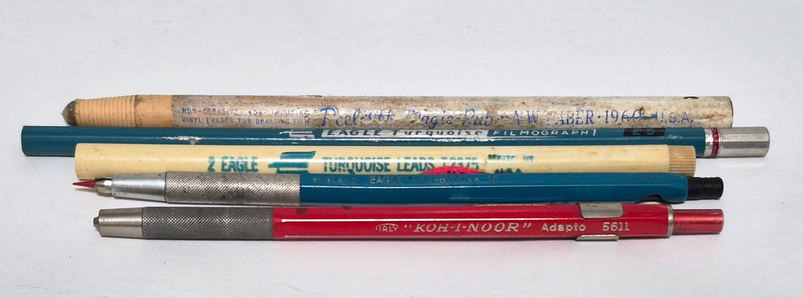 Vintage Drafting Pencils – Koh-I-Noor, Adapto, Italy, -Eagle-England, Filmograph Vintage Drafting Pencils – Koh-I-Noor, Adapto, Italy, -Eagle-England, Filmograph