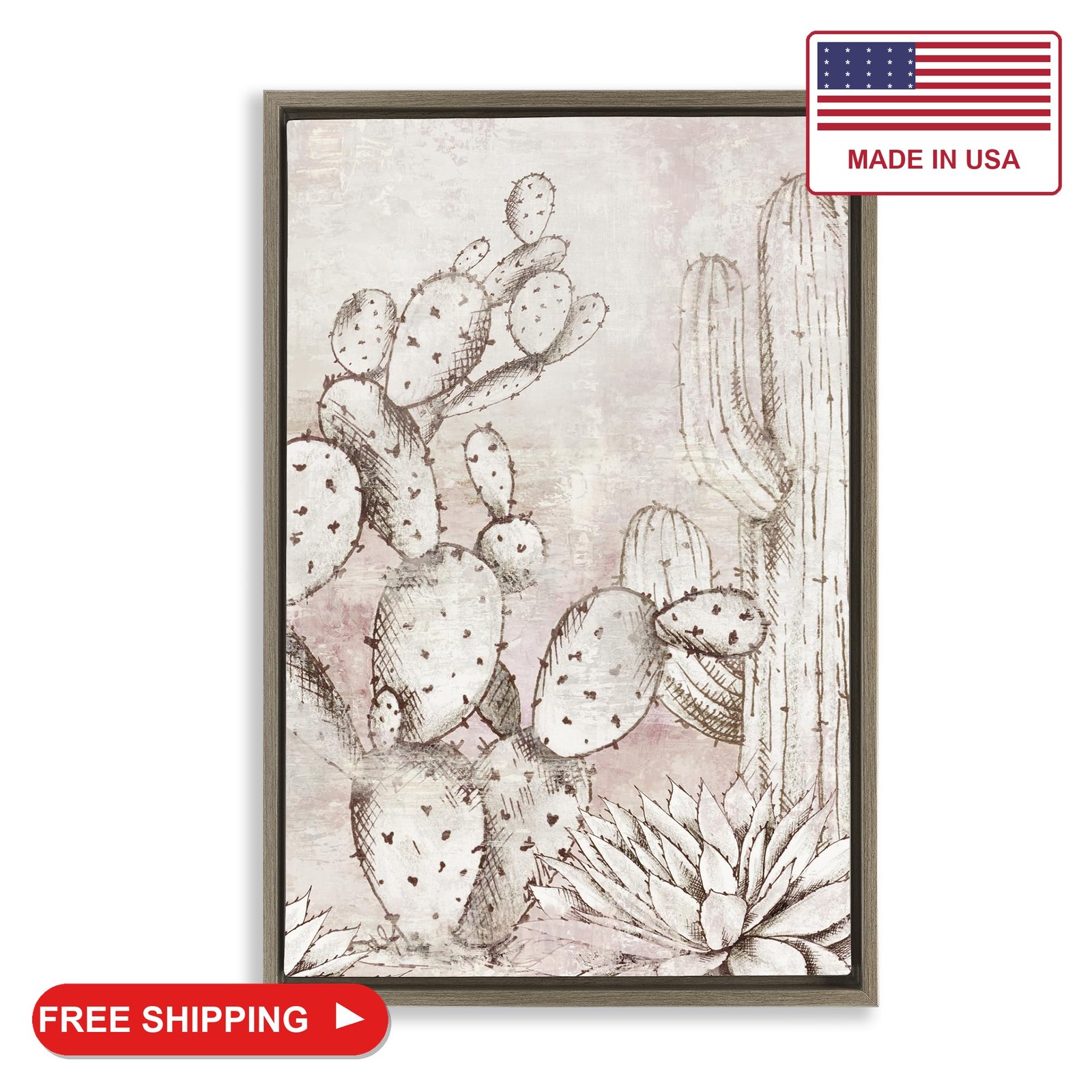 Stupell Industries 'Oasis Guardian Cacti'| Floating Frame Canvas Art Stupell Industries 'Oasis Guardian Cacti'| Floating Frame Canvas Art