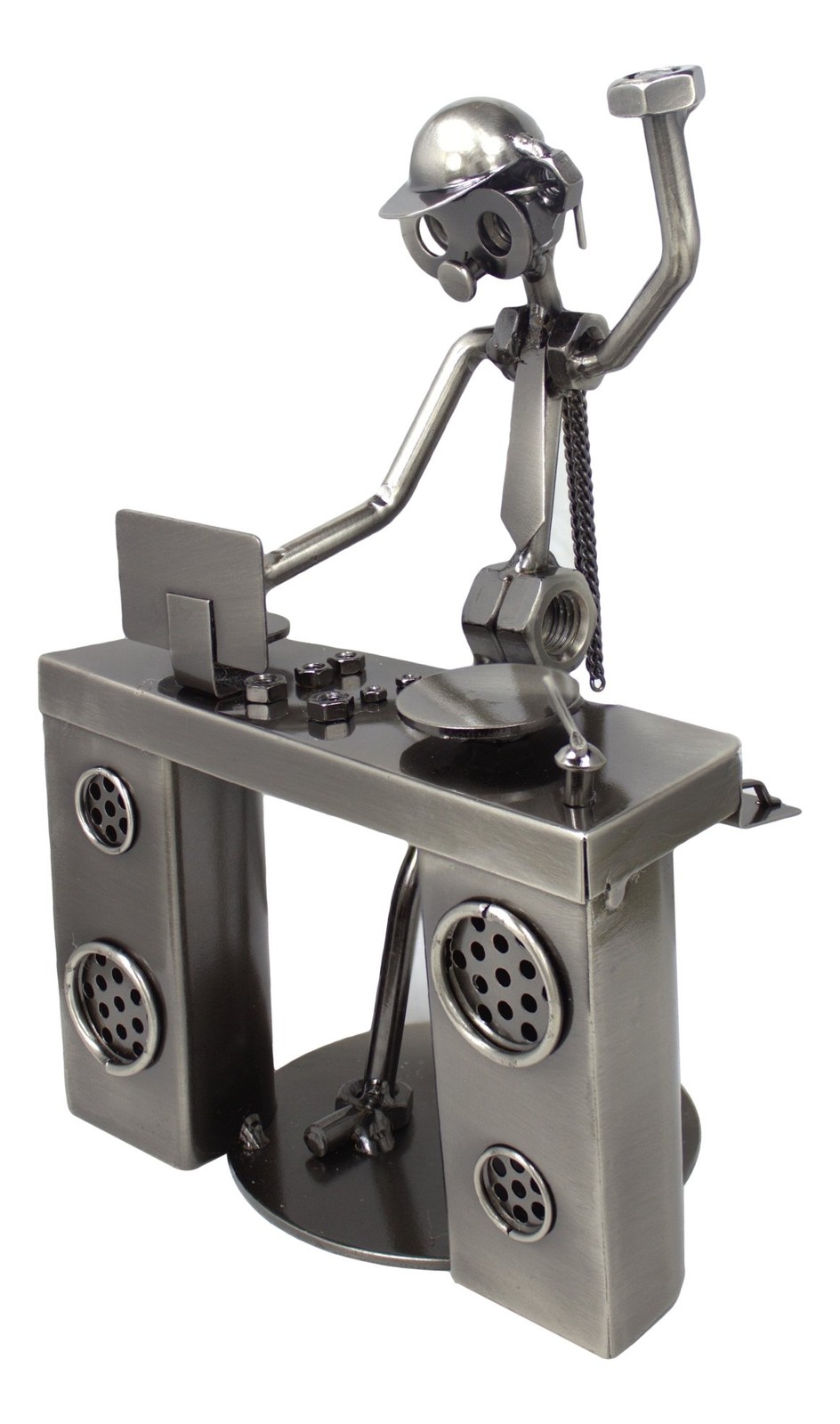 Broadway Gift Disc Jockey DJ Spinner Silver Tone 6 inch Table Metal Decorative Broadway Gift Disc Jockey DJ Spinner Silver Tone 6 inch Table Metal Decorative