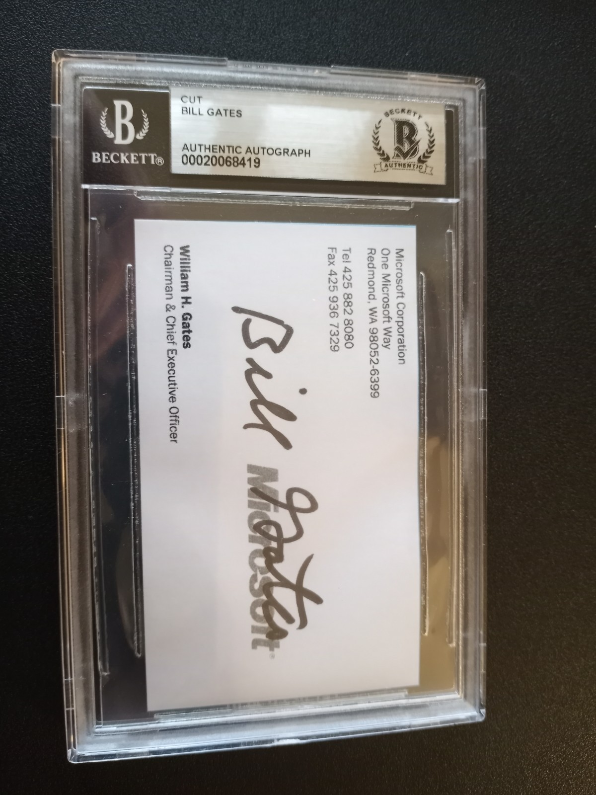 Bill Gates Microsoft Business Card Auto Autograph Signed Beckett BAS Authentic Bill Gates Microsoft Business Card Auto Autograph Signed Beckett BAS Authentic