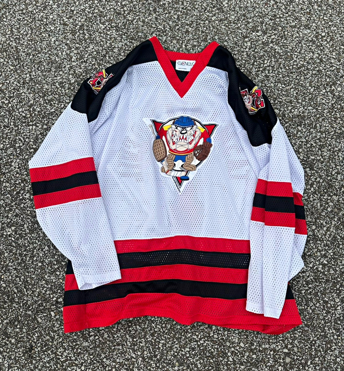 Vintage 90s Taz Looney Tunes Hockey Jersey size XL 1994