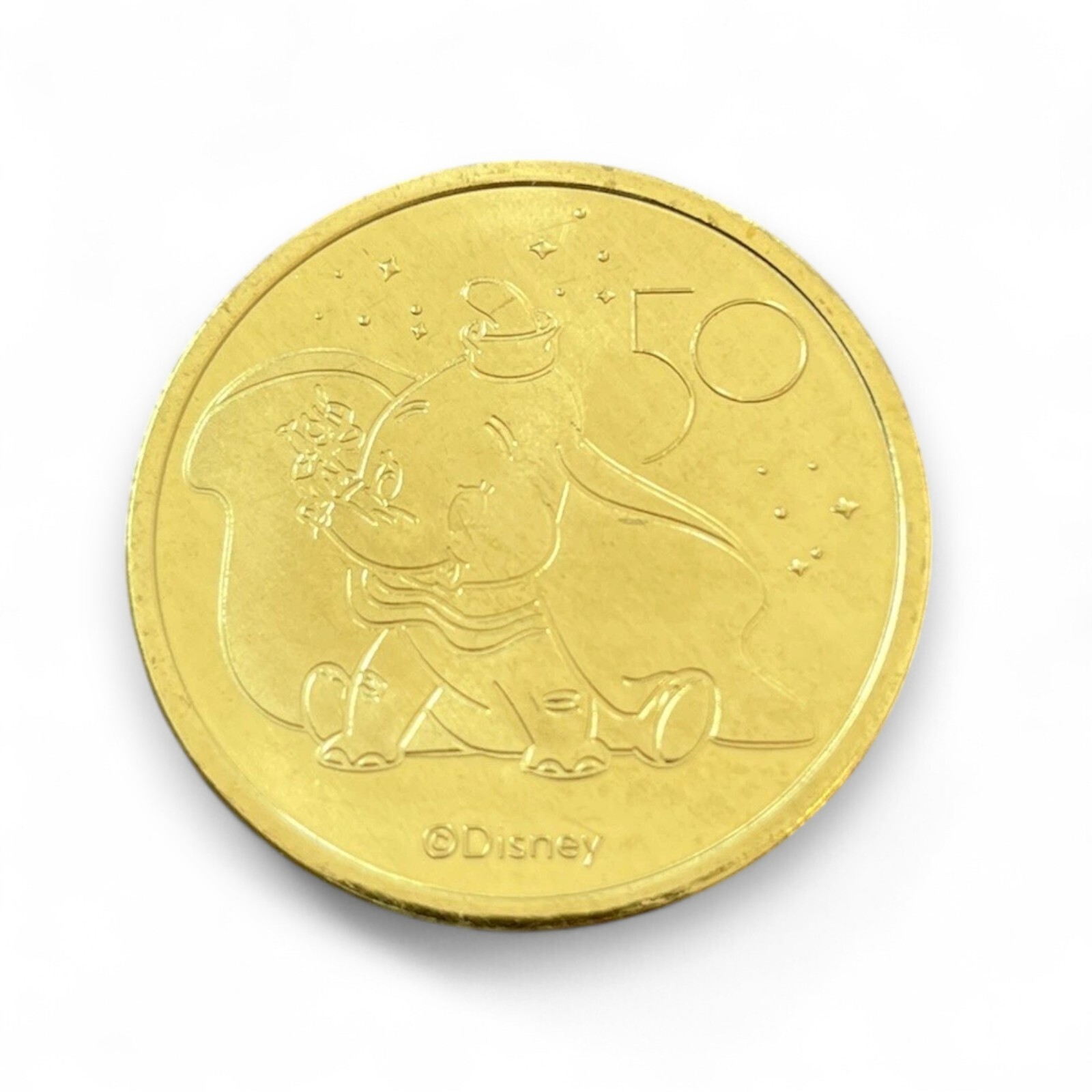 Disney World 50th Anniversary Commemorative Gold Coin Dumbo Collectible