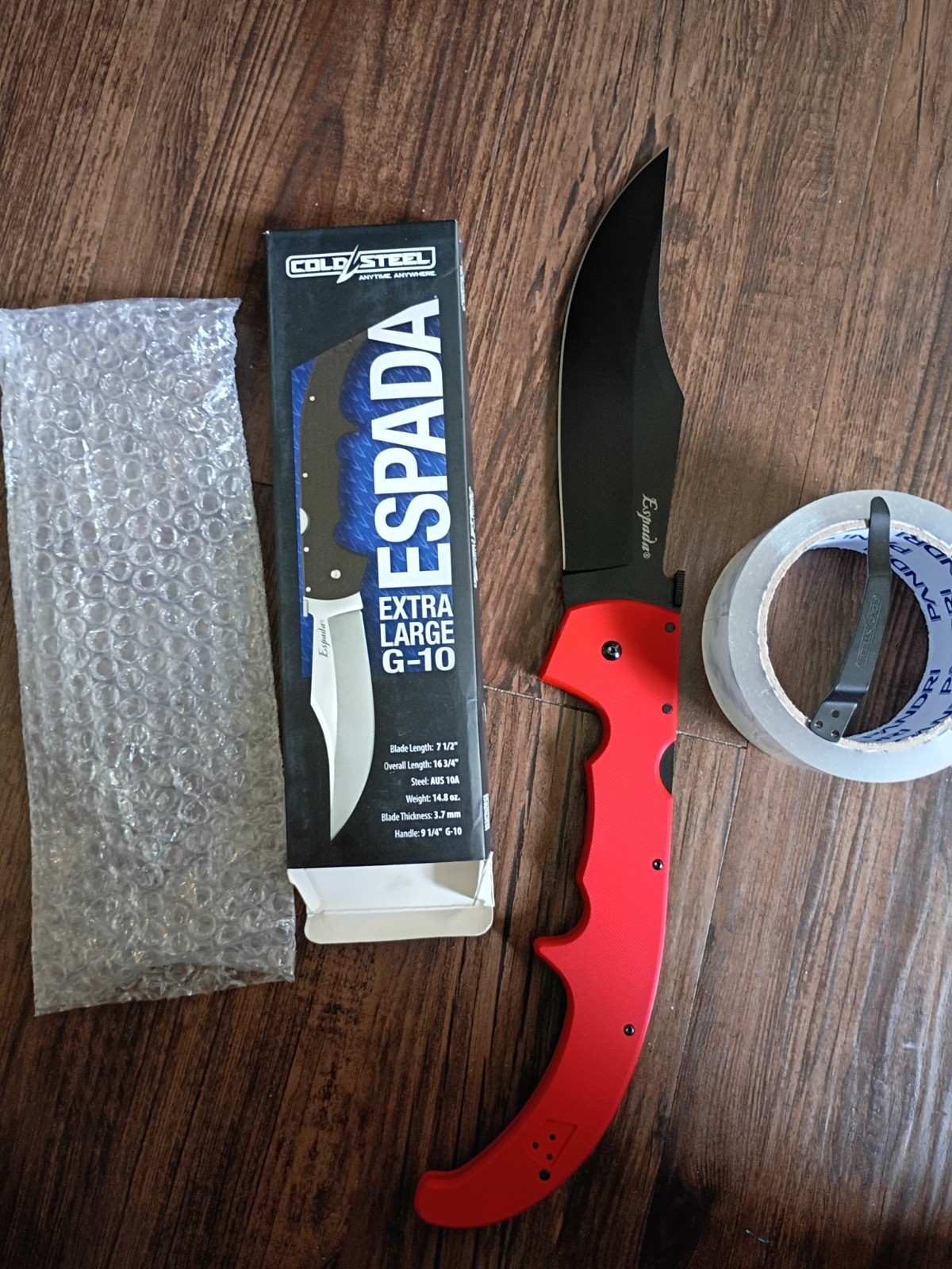 Cold Steel Espada Xl Aus 10a Red G10 handle Folding Knife 7.5 Inch Blade Cold Steel Espada Xl Aus 10a Red G10 handle Folding Knife 7.5 Inch Blade
