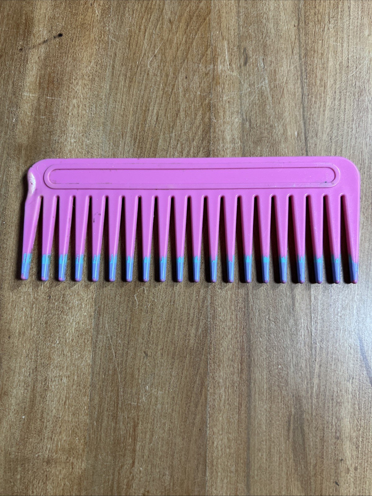 Wide Tooth Comb 1980’s Triple Dipped Pink, Teal, & Purple