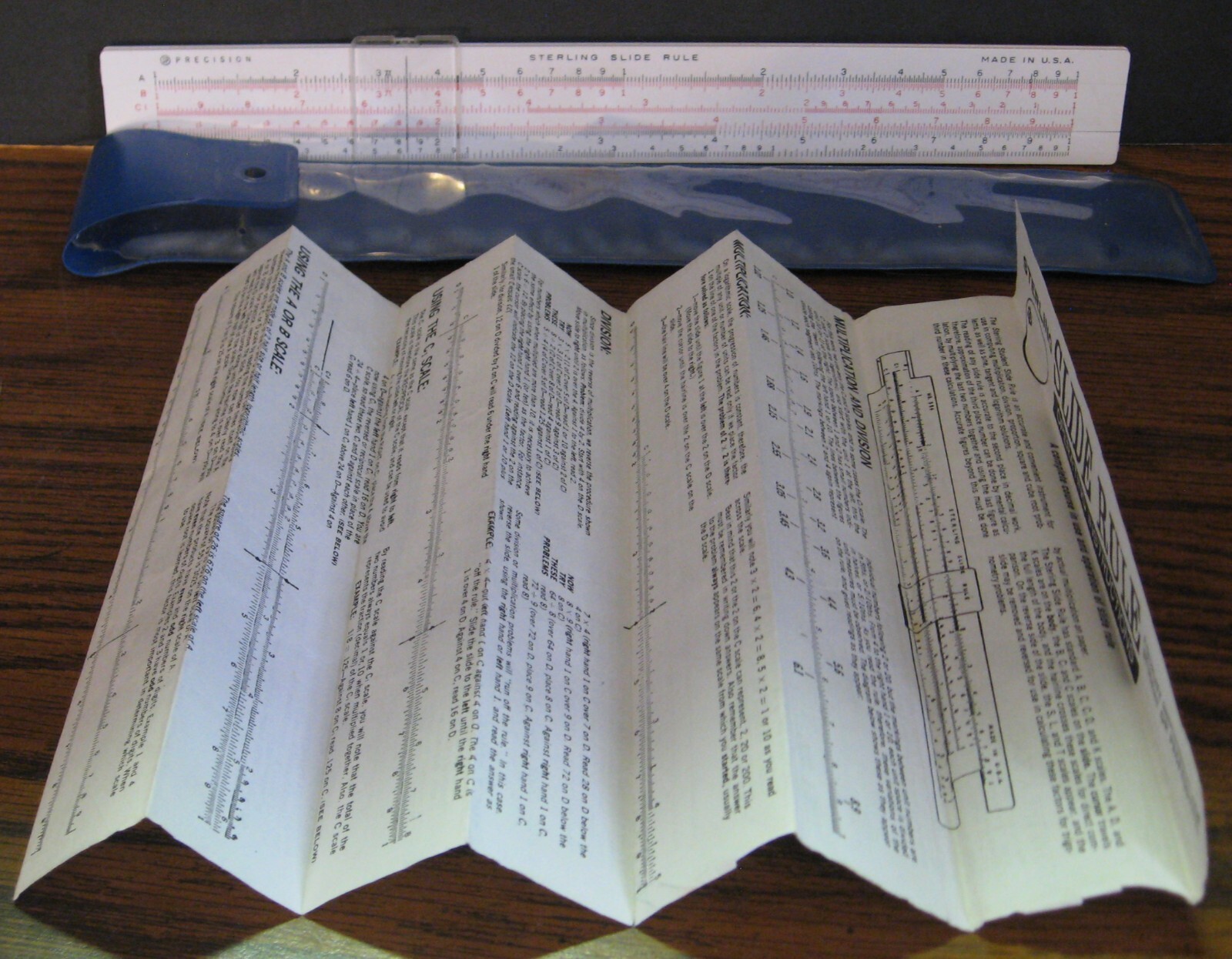 Sterling Plastics 589 Senior Duplex Slide Rule - w Instructions and Case - 1960s Sterling Plastics 589 Senior Duplex Slide Rule - w Instructions and Case - 1960s