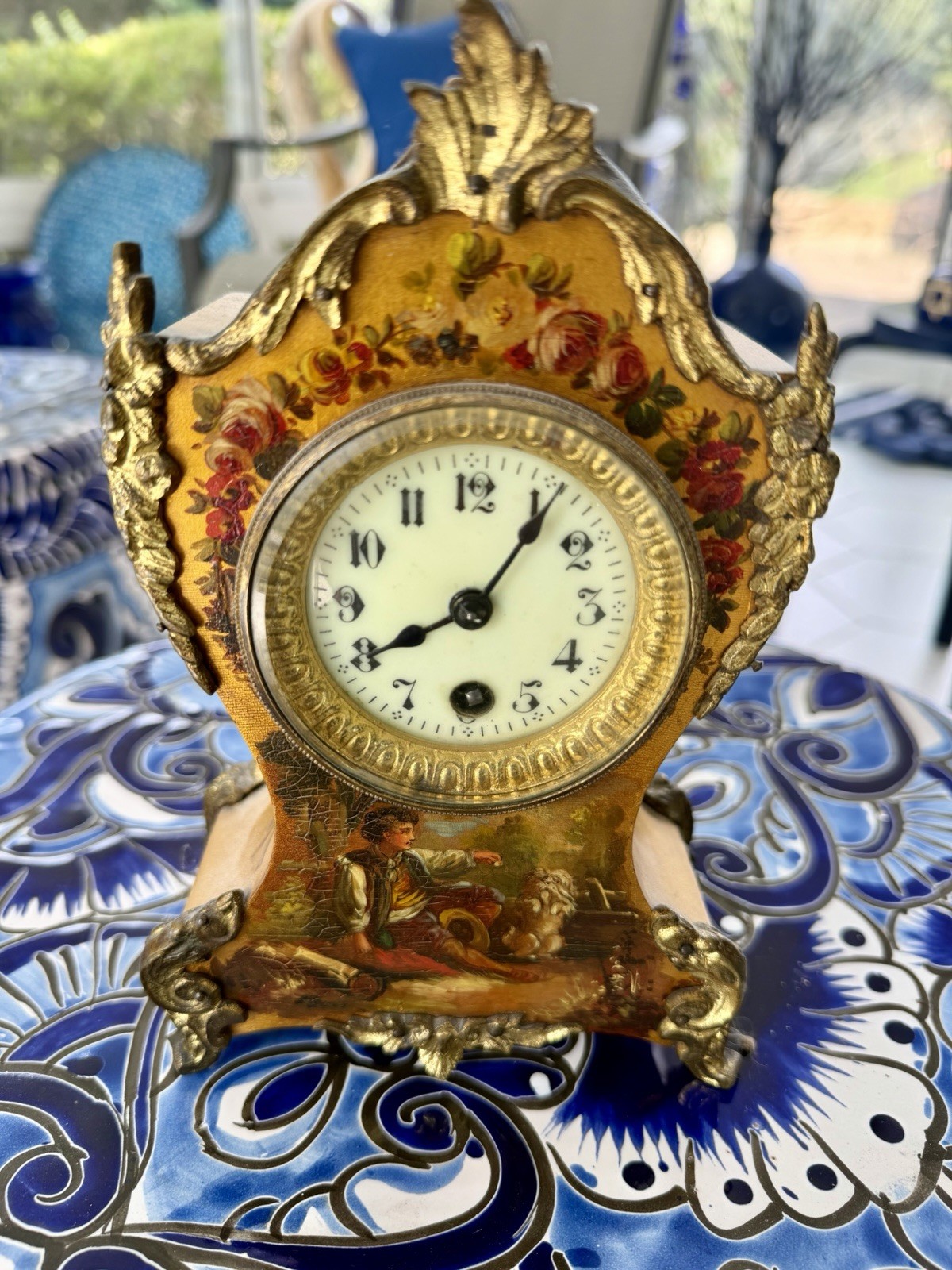 Antique 19th C French Louis XV-style Mantel Clock