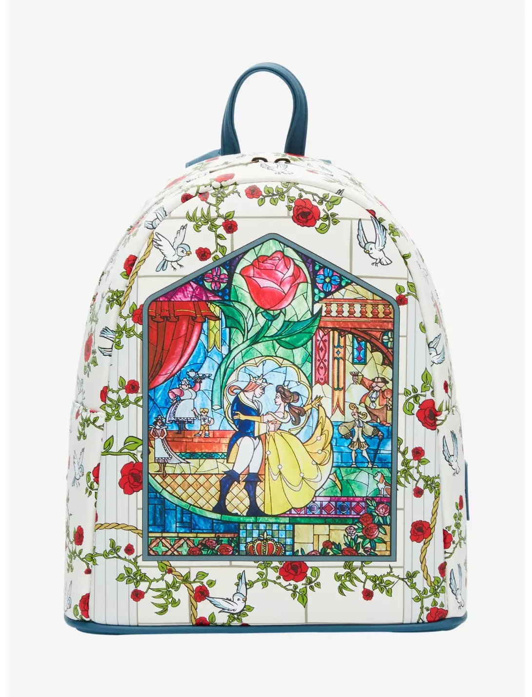 LOUNGEFLY DISNEY BEAUTY AND THE BEAST STAINED GLASS MINI BACKPACK BRAND NEW LOUNGEFLY DISNEY BEAUTY AND THE BEAST STAINED GLASS MINI BACKPACK BRAND NEW