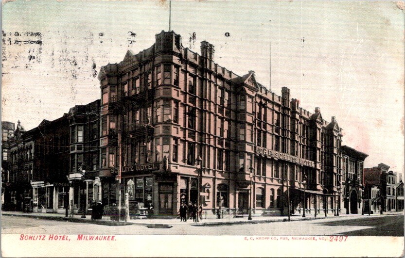Vintage Postcard View of the Schlitz Hotel Milwaukee Wisconsin WI 1909      3412