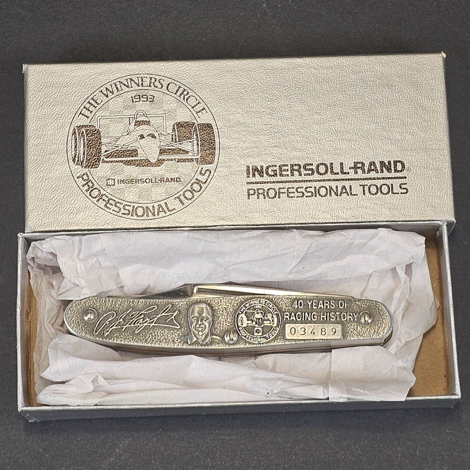 Vintage Ingersoll Rand 1993 Winners Circle Racing Promo Kutmaster Knife w Box