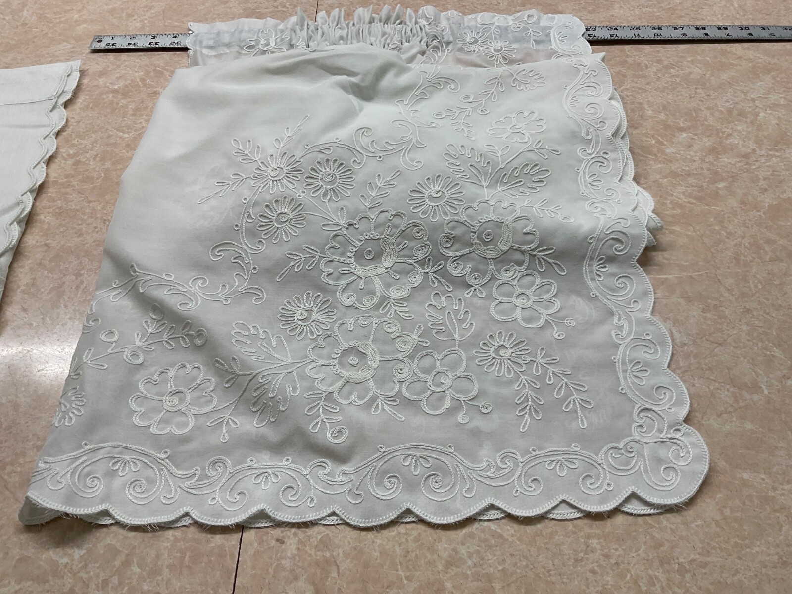 SUMMER SHEER CURTAINS…… 2 Emb. Panel W/Valance. 35” W x 86” L SUMMER SHEER CURTAINS…… 2 Emb. Panel W/Valance. 35” W x 86” L