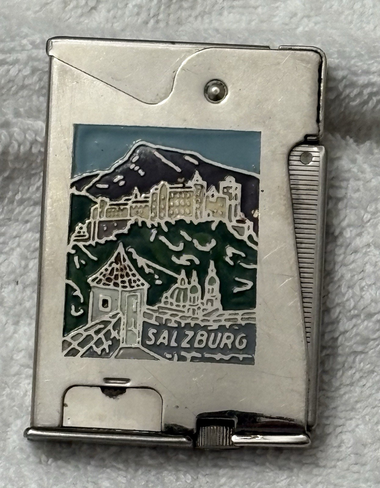 Vintage Austrian Princess Squeeze Salzburg Petrol Lighter Made In Austria