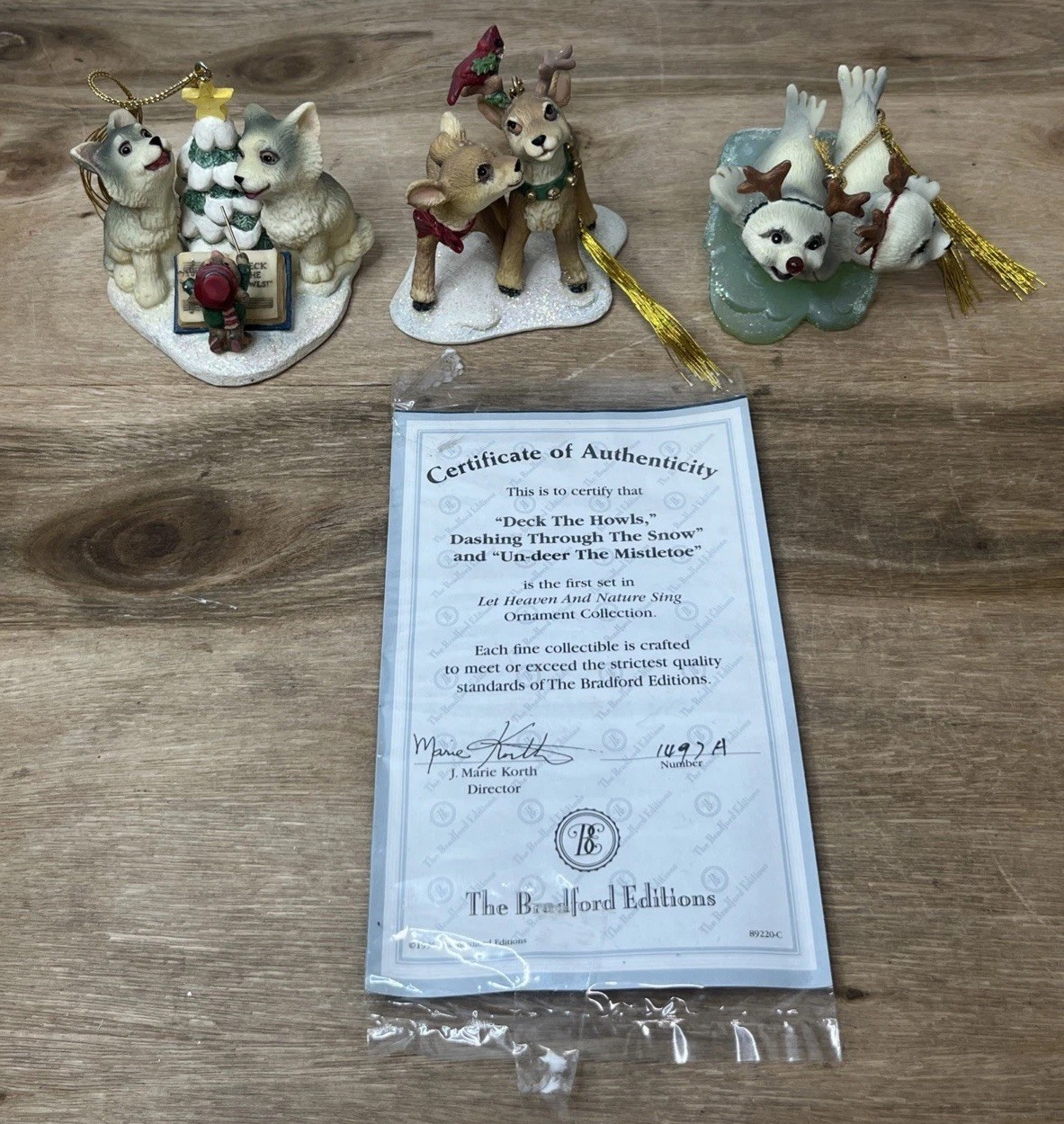 Bradford Editions Let Heaven And Nature Sing Ornaments Collection Deck The Howls