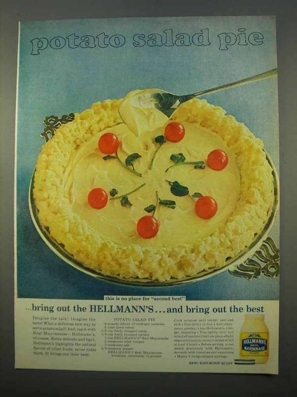 1963 Hellmann\'s Mayonnaise Ad - Potato Salad Pie 1963 Hellmann\'s Mayonnaise Ad - Potato Salad Pie