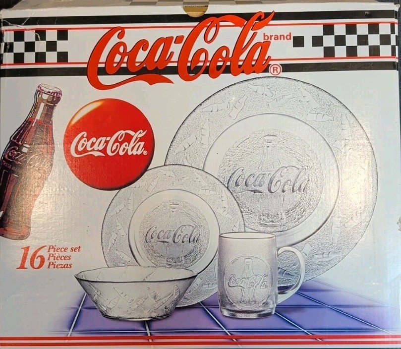 Vintage Collector's Coke / Coca-Cola Glass Dinner Dish Set