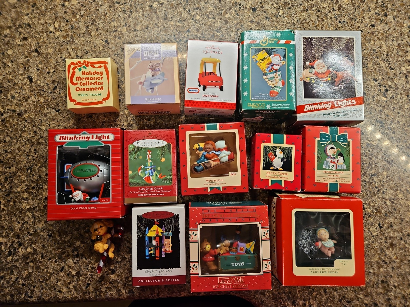 Hallmark Enesco Ornament Lot of 14 Christmas Vintage New & Used 1980-90\'s