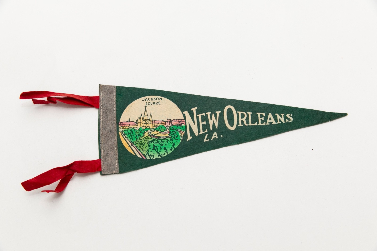 Vintage Jackson Square New Orleans Louisiana Souvenir Felt Pennant 12