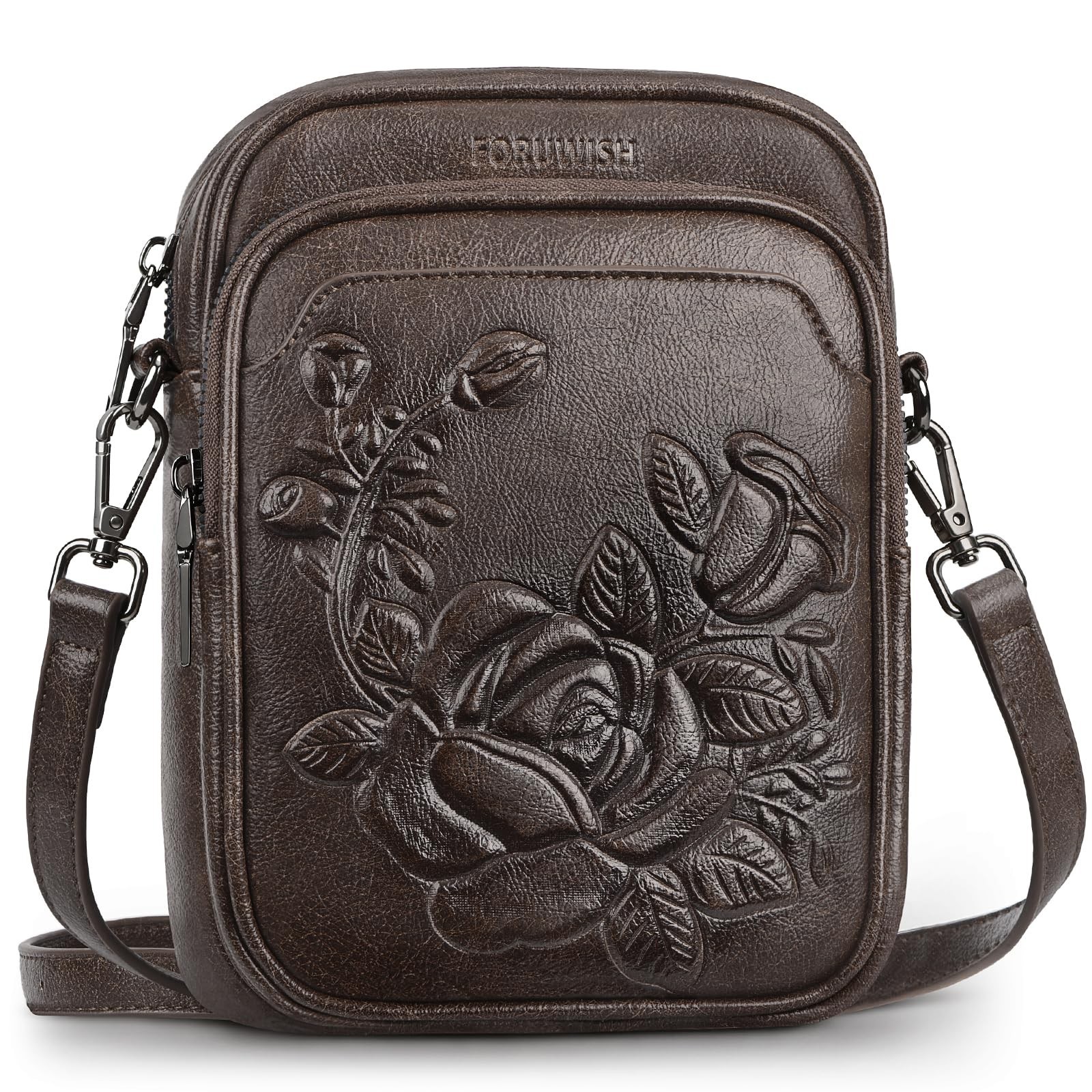 Small Crossbody Bags for Women RFID Leather Cell Phone Purse Coffee Small Crossbody Bags for Women RFID Leather Cell Phone Purse Coffee