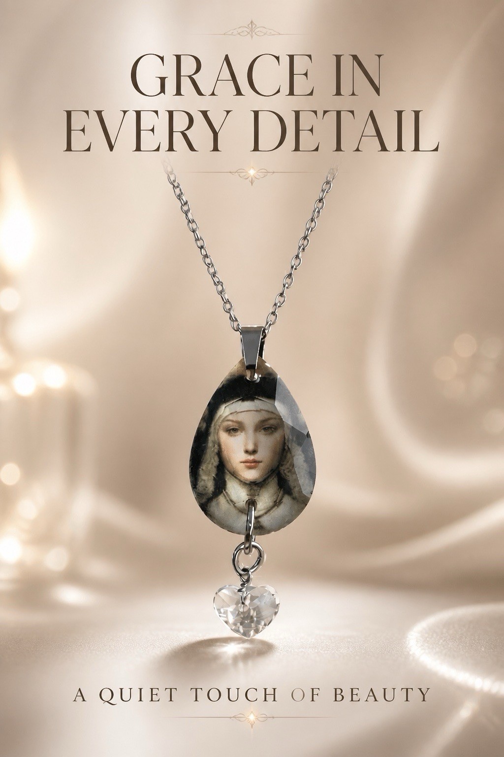 St Teresa of Ávila Religious Picture Pendant Saint Photo Necklace