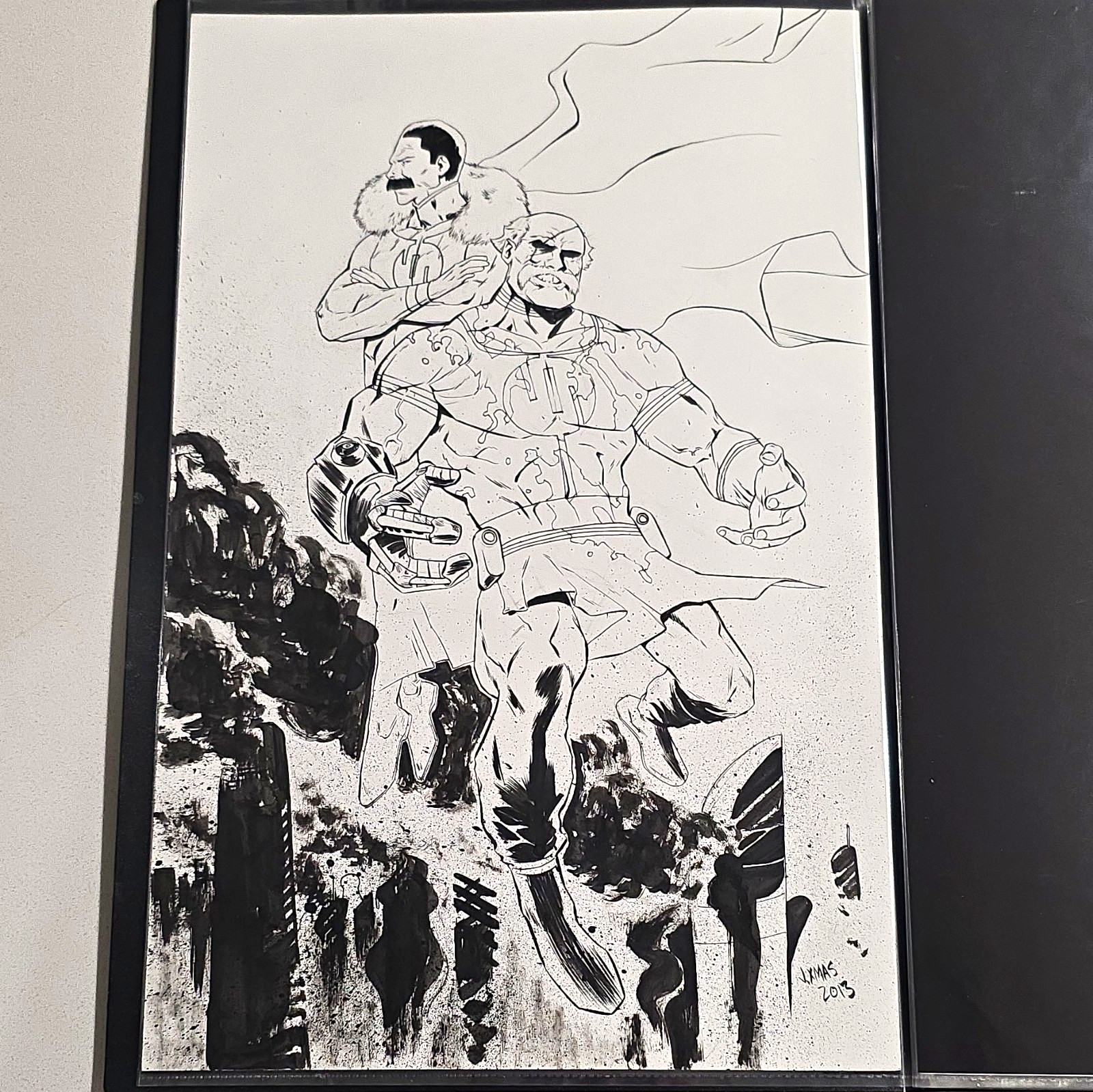 Invincible Thragg And Conquest Original Ink Drawing Johnnie Christmas