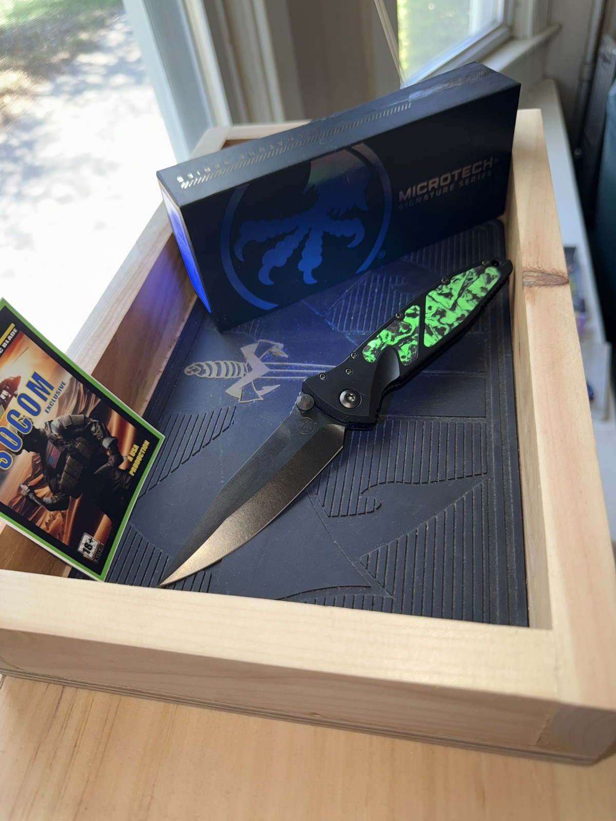 🌟SOCOM ELITE EXCLUSIVE GLOW FAT CARBON FIBER BLK DLC MICROTECH-SPIKE GRIND #74 🌟SOCOM ELITE EXCLUSIVE GLOW FAT CARBON FIBER BLK DLC MICROTECH-SPIKE GRIND #74
