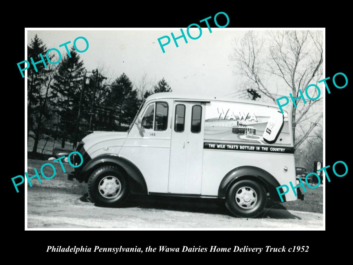 Philadelphia Pennsylvania The Wawa Milk Truck 1952 Large Historic Old Photo