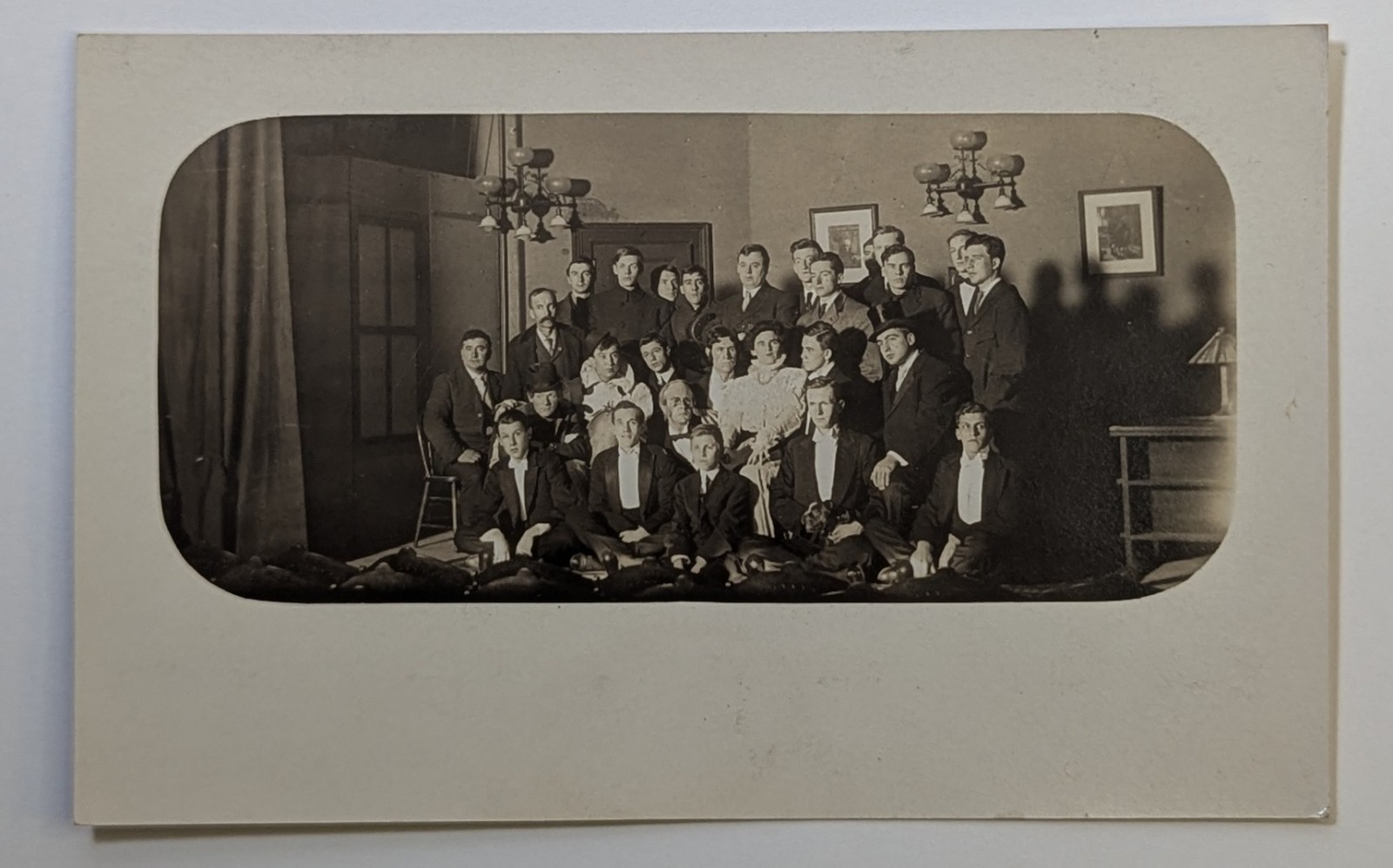 Vintage 1904-1918 RPPC All Male Theater Cast Photo Postcard Cross Dressing Drag 
