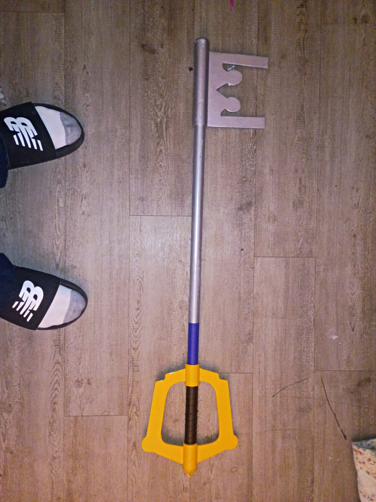 Keyblade 40 Inches Long Yellow Guard Silver Blade Plastic Full Tang Edgeless Keyblade 40 Inches Long Yellow Guard Silver Blade Plastic Full Tang Edgeless