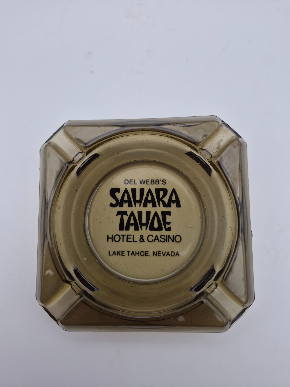 Vintage Del Webb\'s Sahara Tahoe Hotel Casino Lake Tahoe Nevada Glass Ashtray
