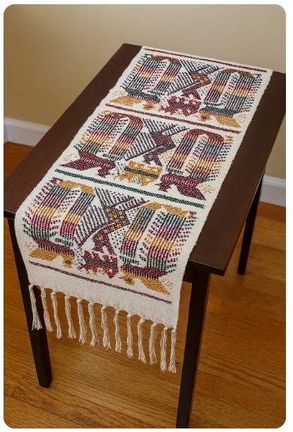 Chichicastenango Textiles Table Runner Vtg Hand Stitched Scandinavian Folk Art