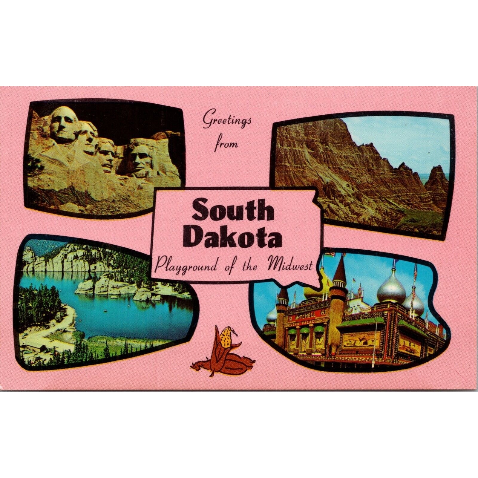Grettings from South Dakota Playground of the Midwest Postcard PC646