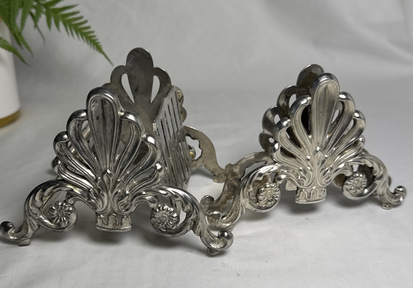 2 Vintage Leonard Silverplate Napkin Holders/Knife Holder