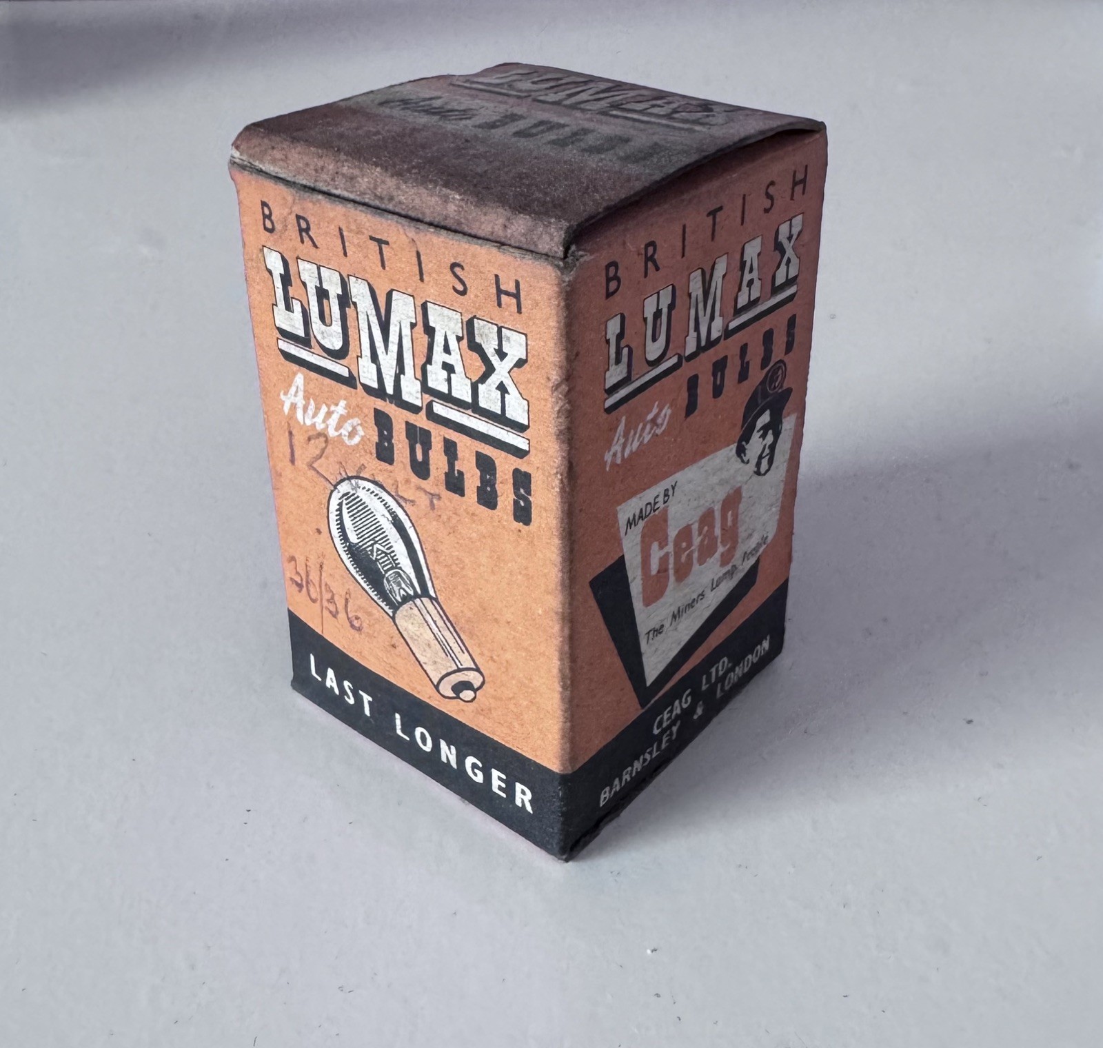 Vintage British Lumax Auto Bulb: Cat. No. L68B 12V 36/36W SBC bulb