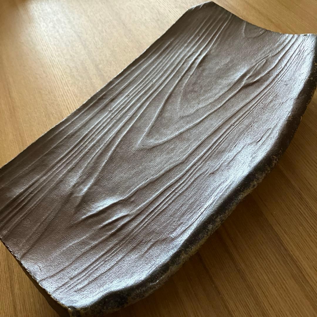 Plate Japanese Pottery of Bizen 31.5x18.5x5cm/12.4x7.28x1.96\