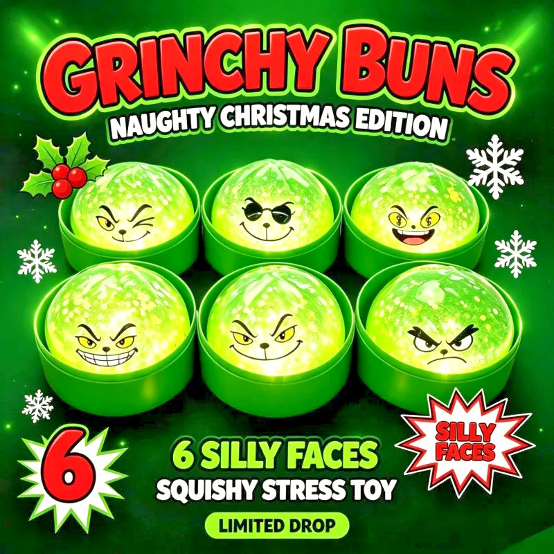 New 12 Pack Grinch Glow In The Dark Squishy Dumpling Christmas Toys Sensory Fun