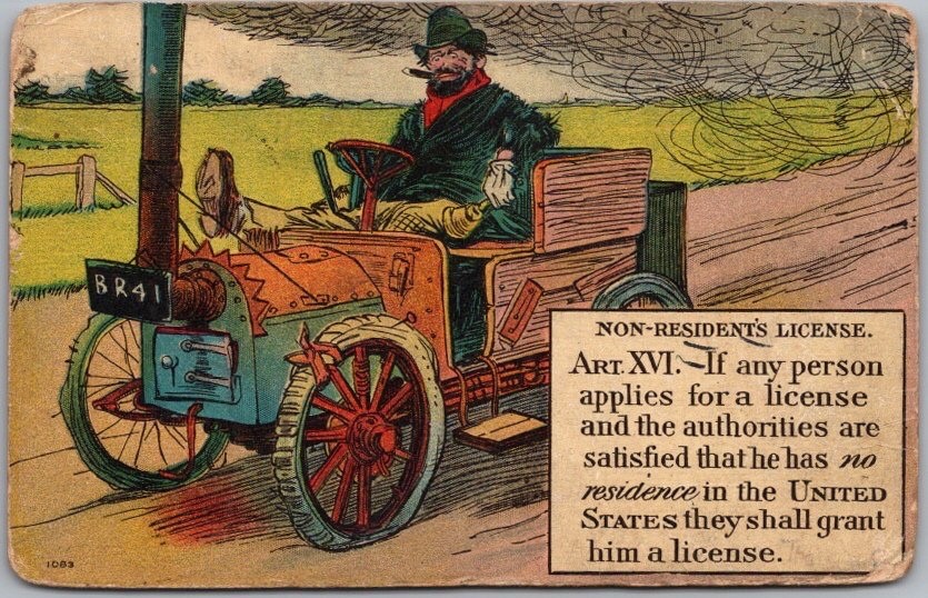 Vintage AUTOMOBILE Driving Comic Postcard \