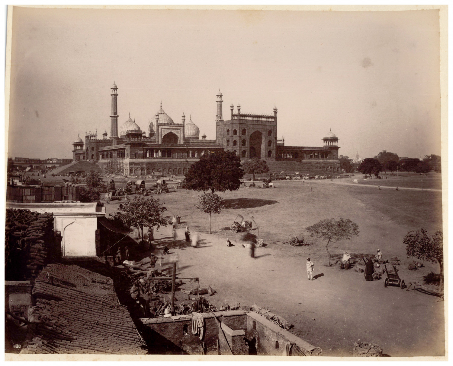 India, Delhi, Jama Masjid Mosque Vintage Albumen Print Albumen Print 23.5