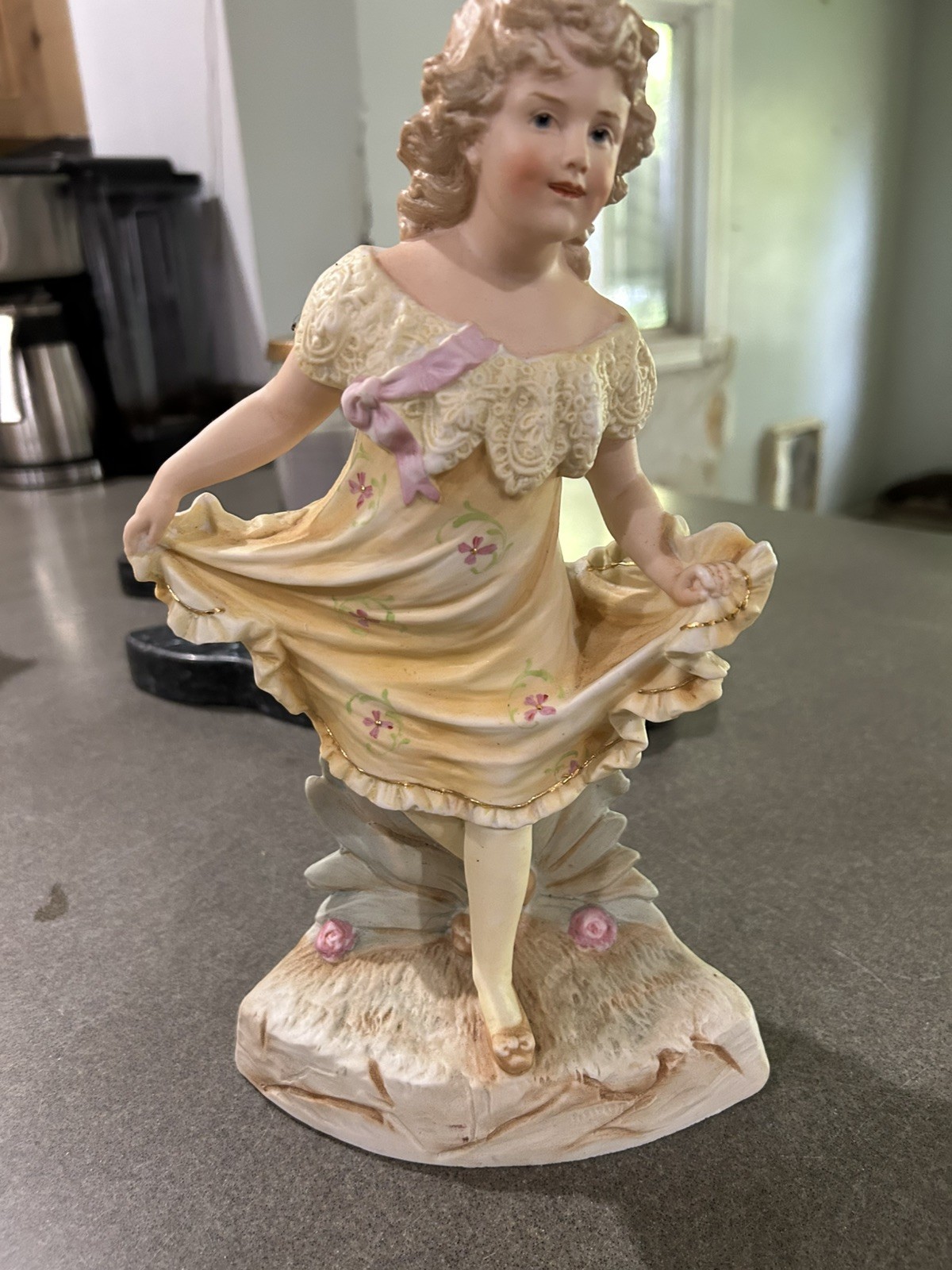 Antique Gebruder Heubach Dancing Girl Bisque Figurine 11”